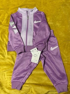 Nike Kids Purple & Light Purple Track Jacket and Pants Set